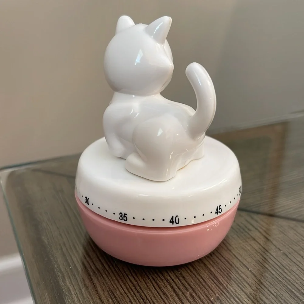 JOIE Cute Cat Kitchen Timer with Mouse, Acrylic, Retro Kitchen & Bag Ties